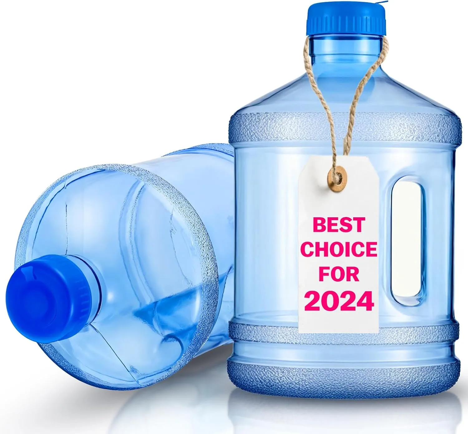 0.79 Gallon Water Bottle- 2 Pcs Water Jug Round Plastic, Portable Water Jug with Handle, Reusable Water Container, Camping Water Tank With Leakproof Screw Cap for Camping Outdoor Travel Gym Use