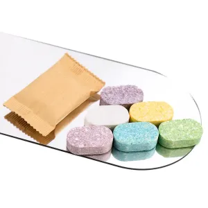 100-Pack Hand Wash Effervescent Tablets for Refillable Dispensers – Converts to Liquid Soap, Cost-Effective Solution for Hotels, Restaurants & Commercial Use (2x2x1cm, 20g each, Fragrance-Free)