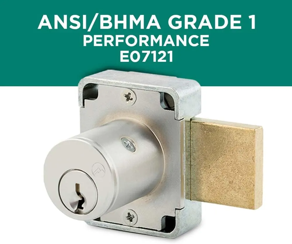 100DR Deadbolt Lock | 7/8” Chrome Key US26D | NATL KA915 Easily Rekeyable Cabinet Door Lock, Keyed Alike | Grade 1 Door Locks with Keys | Deadbolt Cabinet Locks | Cabinet Lock for Doors