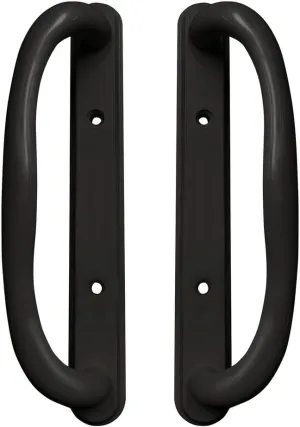 10" Olympus Sliding Patio Glass Non-Keyed Dummy Handle Set Replacement - Fits 3-15/16" inches Hole Spacing, and 1-1/4" to 2-1/4" Door Thickness - No Latch (Black)