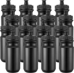 12 Pack Sports Squeeze Water Bottles 20 oz with Easy Open Push/Pull Cap Leak Proof BPA Free Plastic Water Bottles for Bike Cycling Fitness Yoga Camping Workout Outdoor