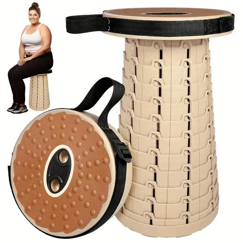 12 Tier Folding Portable Stool Adjustable Retractable Travel Outdoor Chair
