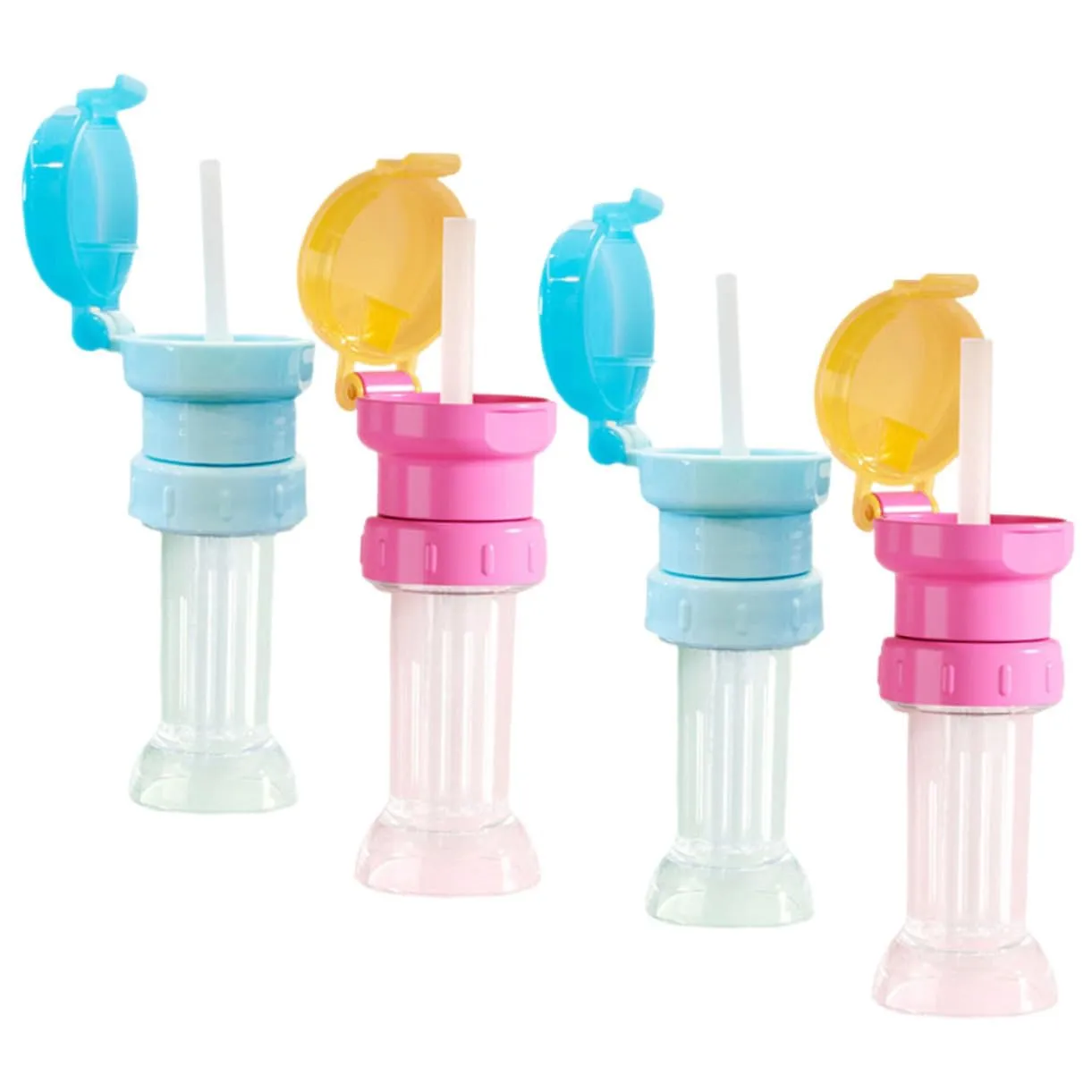 12pcs Water Bottle Tops for Toddlers Straw Caps for Boy Girl Detachable Water Bottle Adapters with Bright Colors Safe Easy to Use