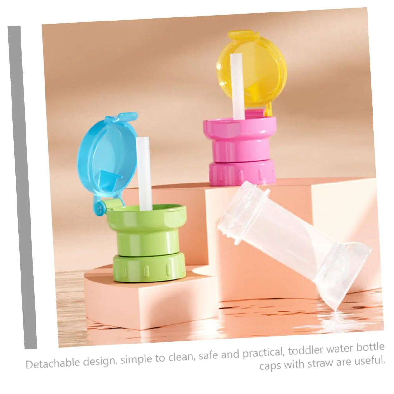 12pcs Water Bottle Tops for Toddlers Straw Caps for Boy Girl Detachable Water Bottle Adapters with Bright Colors Safe Easy to Use