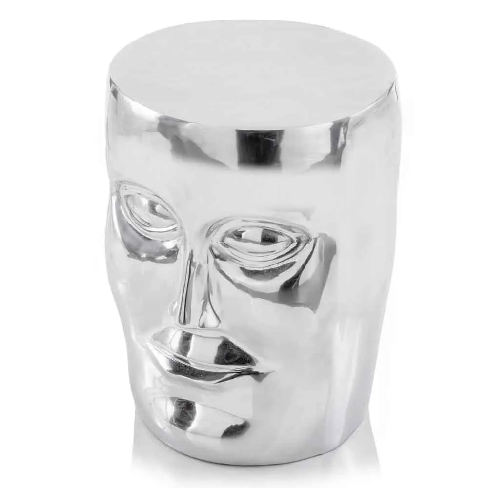 13" x 13" x 18" Silver Aluminum Face Stool