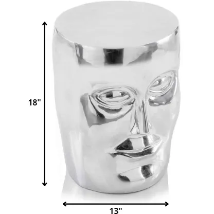13" x 13" x 18" Silver Aluminum Face Stool