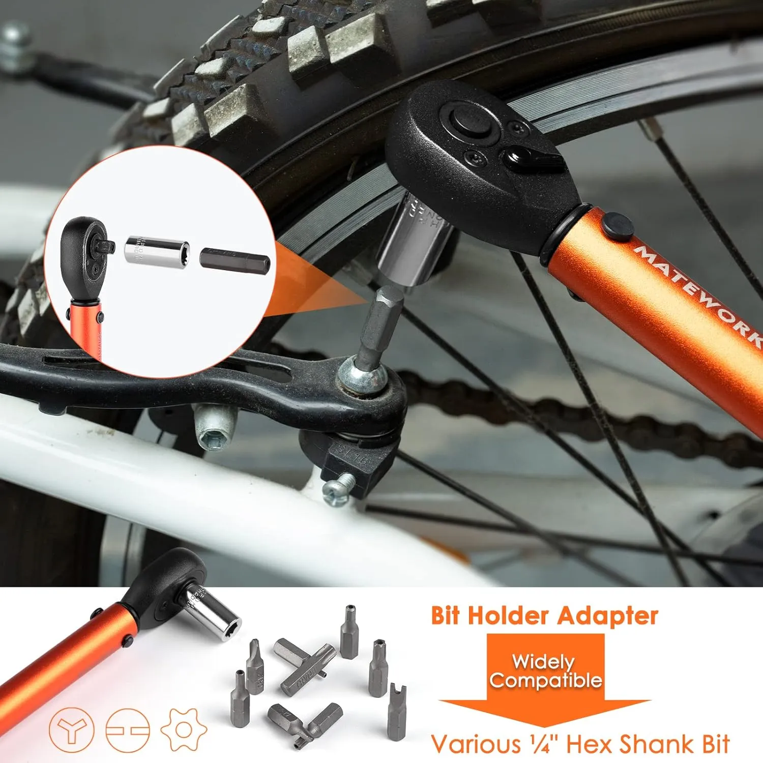 1/4 Inch Drive Click Torque Wrench, 27 PCS Bike Torque Wrench Set Double Scale (1-25Nm/8.9-221.3lb.in), 0.1Nm High Precision with Bit Sockets, 3/8 Adapter, Extension Bar, for Bicycle Maintenance