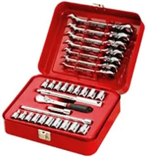 1/4-Inch Drive Metric/AF Spanner and Socket 30-Piece Set