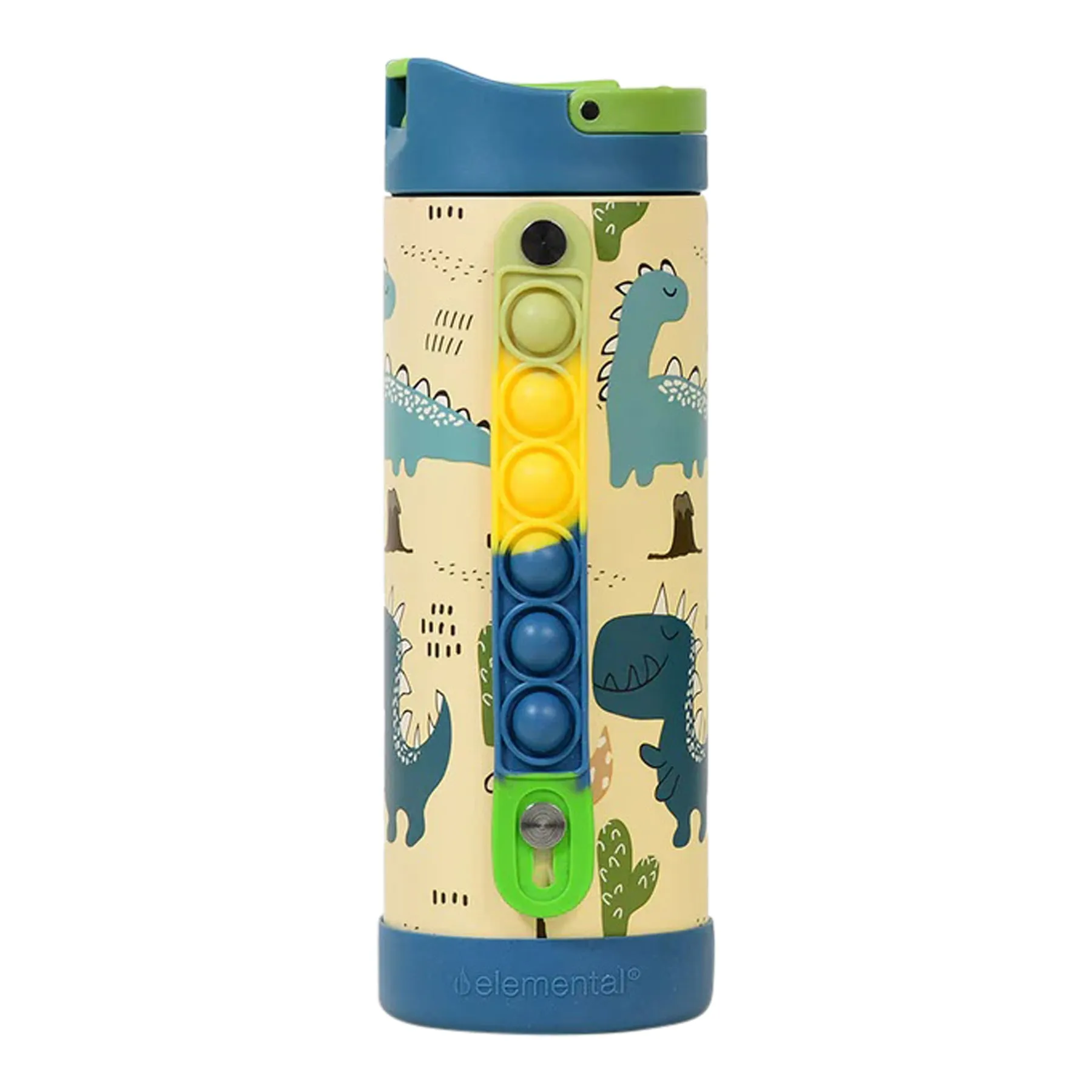 14 oz Dino WaterBottle Pop It Handle