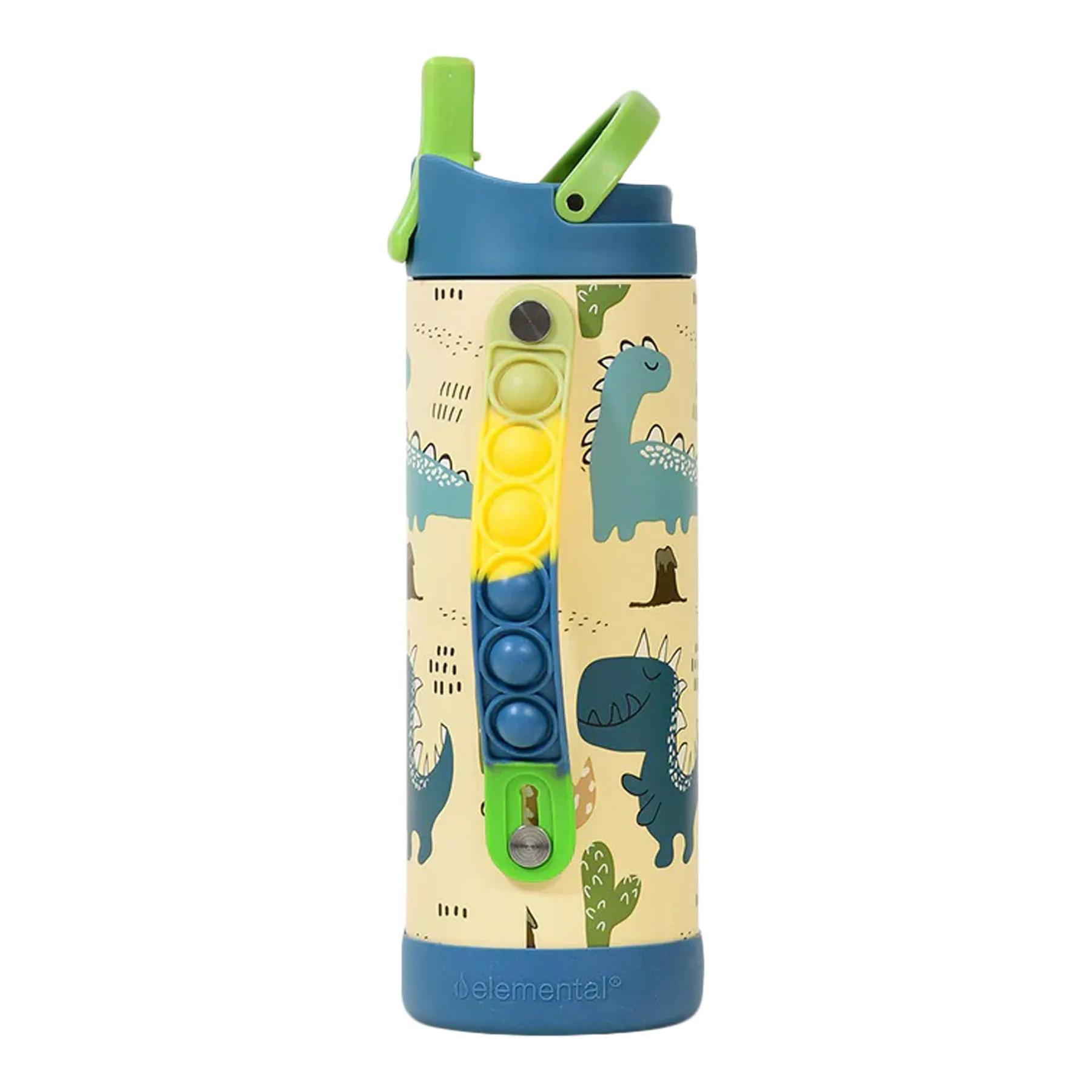 14 oz Dino WaterBottle Pop It Handle