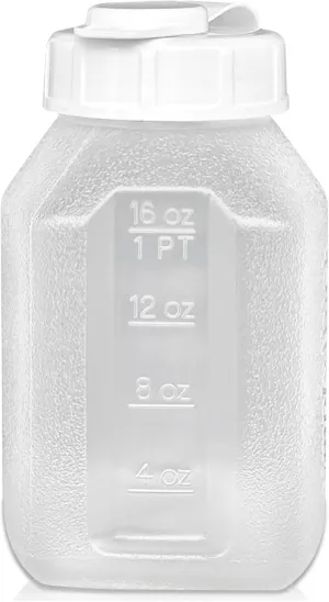 16 fl. oz Water Bottle Refrigerator Shaker, Pitcher, Engraved Measurements, Mixer Bottle, Leak Resistance, Dishwasher Safe, BPA Free, with Easy-Pour Spout