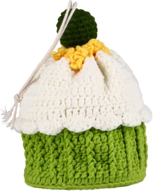 1Pc Hand Knitted Cake Pouch Cross Body Purse for Women Pocket Portable Knitted Coin Pouch for Everyday Use