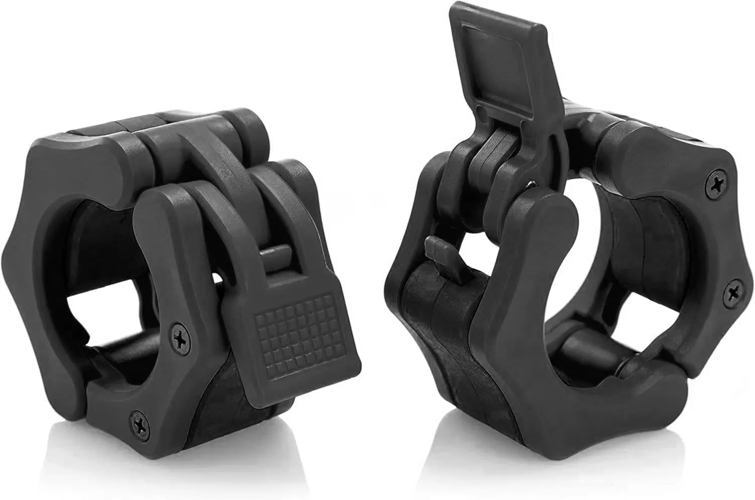 2” Olympic Barbell Clamps - Solid ABS Locking Barbell Collars with Quick Release - for Professional Training Strong Lifts and Olympic Training- Set of 2 (Black)