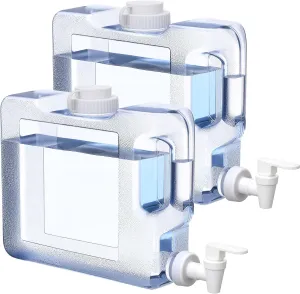 2 Pack 0. 8 Gallon Fridge Water Dispensers Bottle with Leak-proof Spigot and Convenient Handle Plastic Cold Juice Beverage Dispenser Jug for Party Refrigerator Drink Juice Iced Tea
