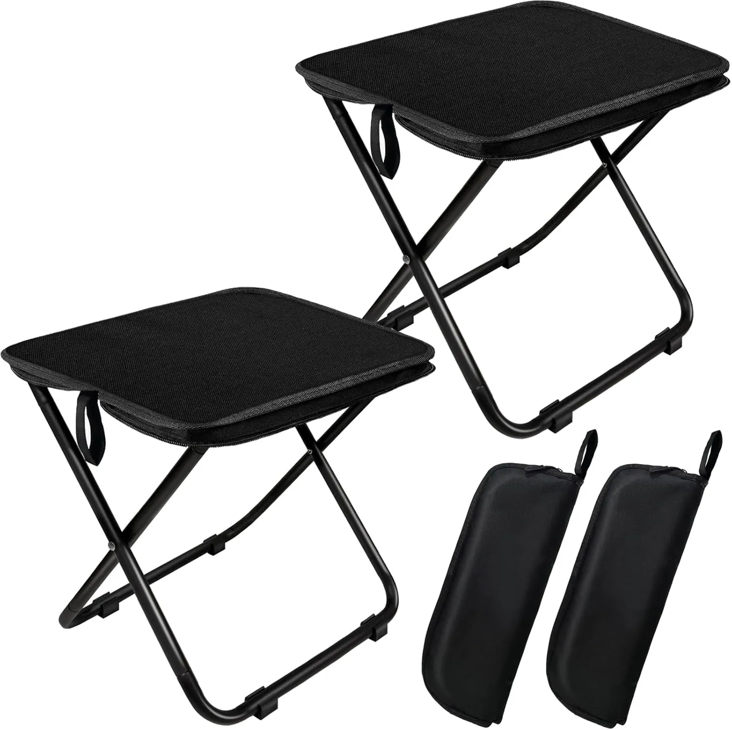 2 Pack Camping Stool 13 Inch Portable Folding Stool for Adults, Lightweight Small Foldable Stools for Fishing Hiking Outdoor Gardening