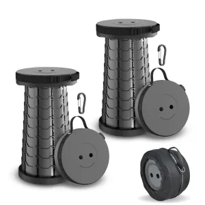 2-Pack Collapsible Stool & Dual Carry Bag   Carabiner Clips