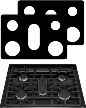 2 Pack Stove Protector liner For 30 Inch LG Gas Range Model LGLDG4315 LRG4115 LRG4113 LDG4313 LRGL5825 LRGL5925 LSGL6335DF 0.3MM Thickness Reusable Stove Burner Covers