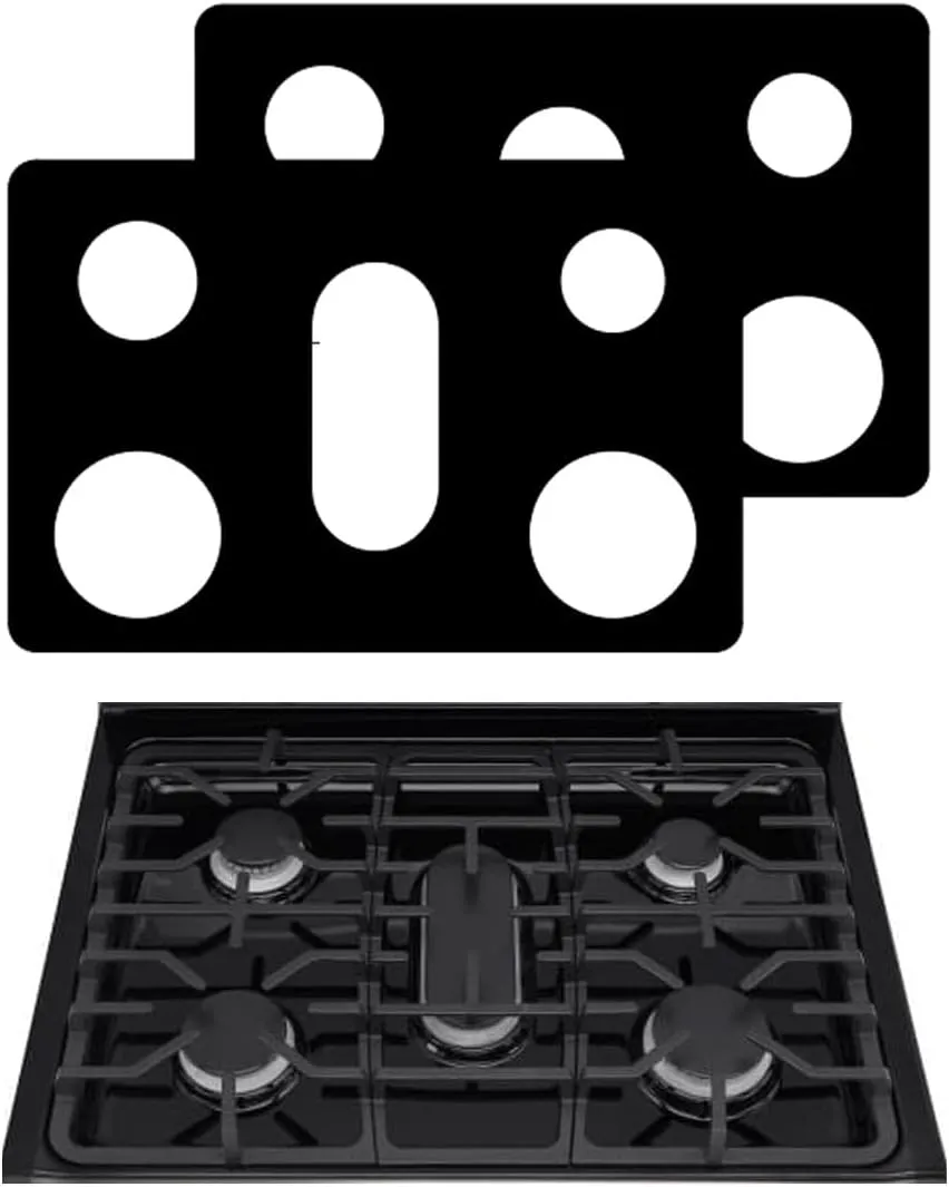 2 Pack Stove Protector liner For 30 Inch LG Gas Range Model LGLDG4315 LRG4115 LRG4113 LDG4313 LRGL5825 LRGL5925 LSGL6335DF 0.3MM Thickness Reusable Stove Burner Covers