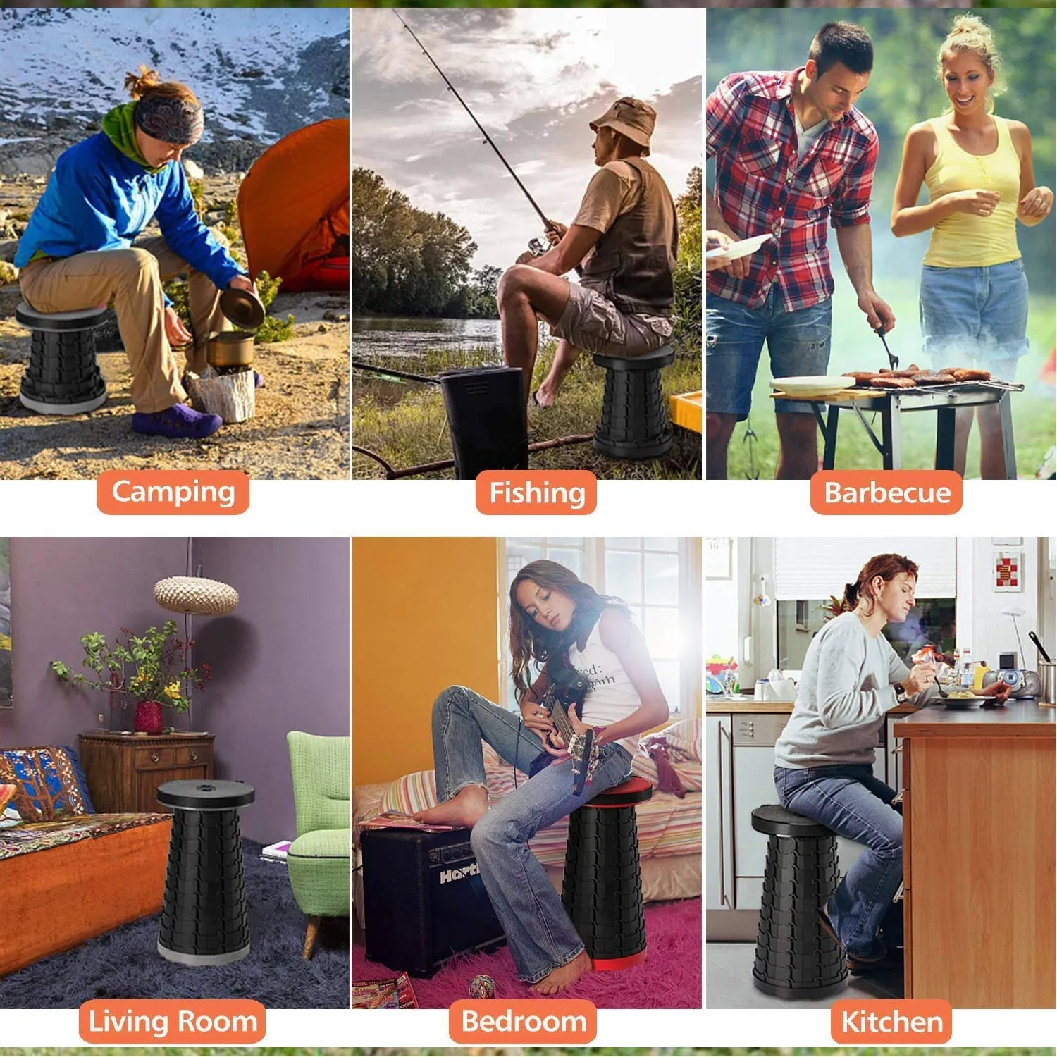 2169 Foldable Retractable Height Adjusting Stool Space Saving Telescopic Stool For Fishing Hiking Stool For Adults And Kids.