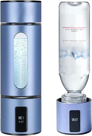230mL Hydrogen Water Bottle, 3000-5000ppb Pure Hydrogen Rich Concentration, SPE PEM Technology, Purification Vent, LED Display, Rechargeable Water Ionizer