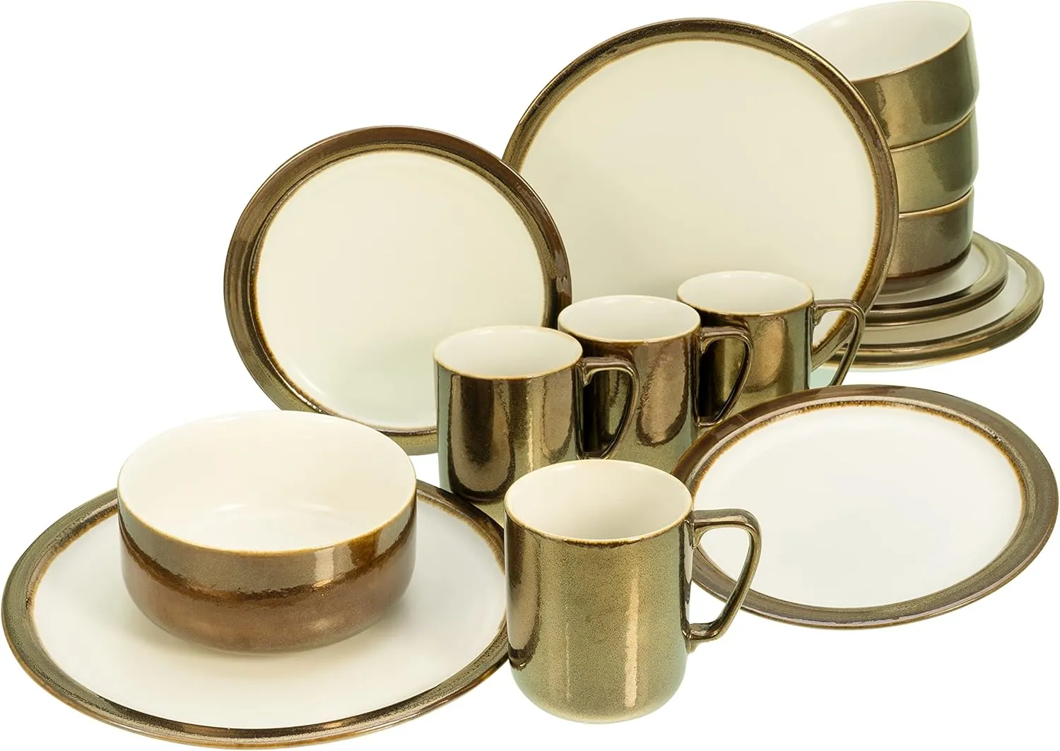 23589 Modern Industrial Series 16-Piece Crockery Set White