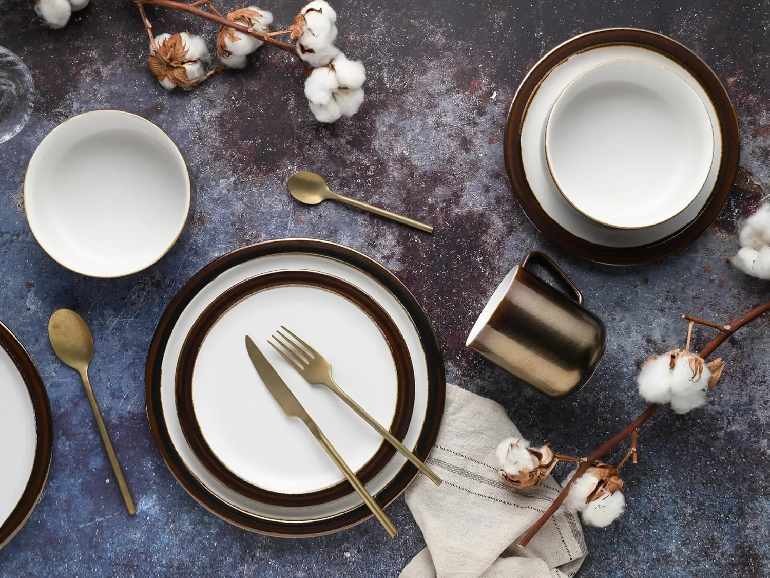 23589 Modern Industrial Series 16-Piece Crockery Set White