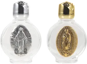 2pcs Glass Holy Water Bottle, Decorative Bottles Holy Water Container, Religious Empty Oil Containers for Catholic Christian Party Church
