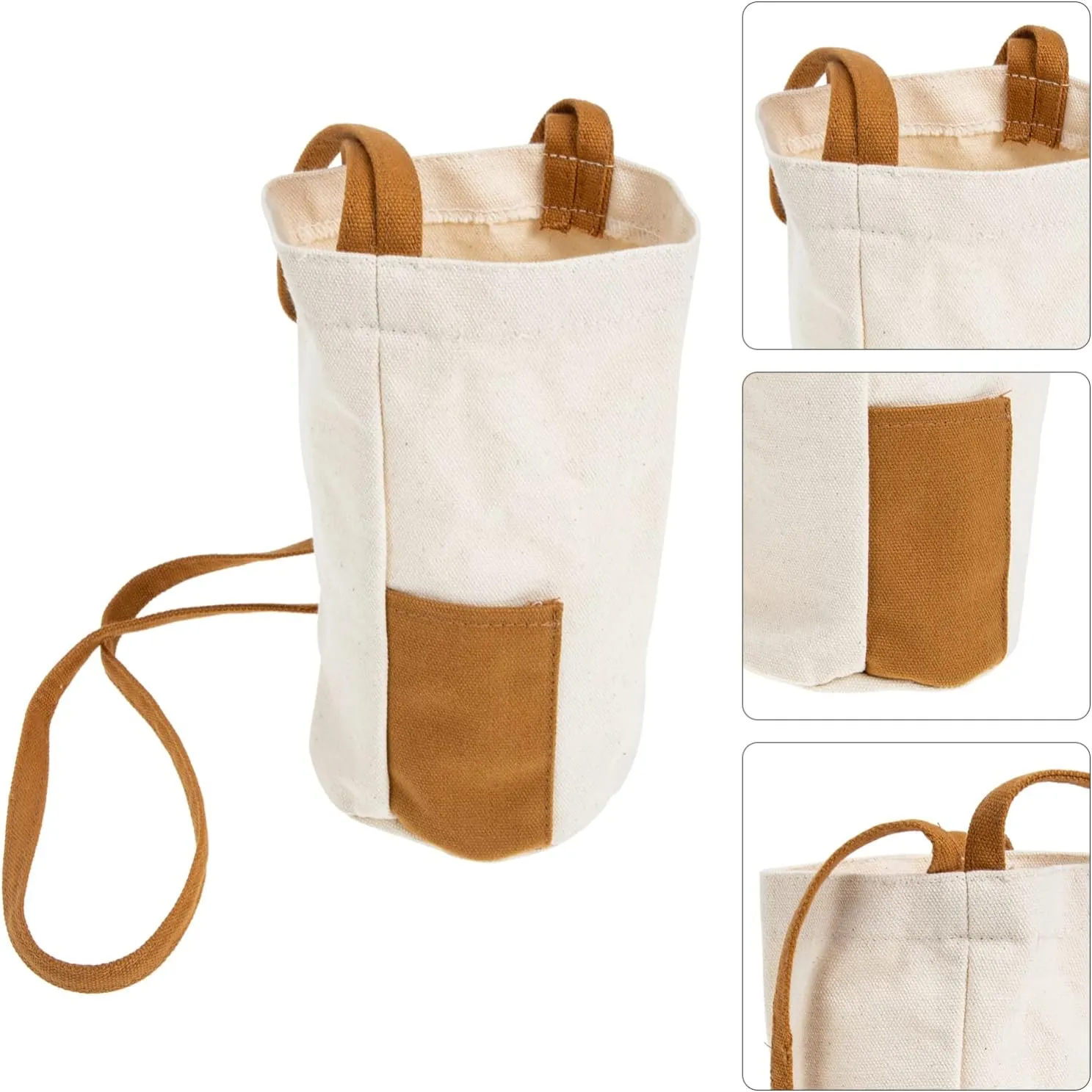 2pcs Packable Water Bottle Packable Water Bottle Bag Packable Water Bottle Holder Water Bottle Shoulder Bag Tote Canvas Bottle
