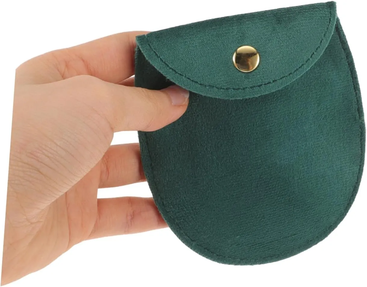 2sets Thick Fabric Watch Storage Pouch for Travel Portable Watch Bag with Snap Button Closure 10pcs*2