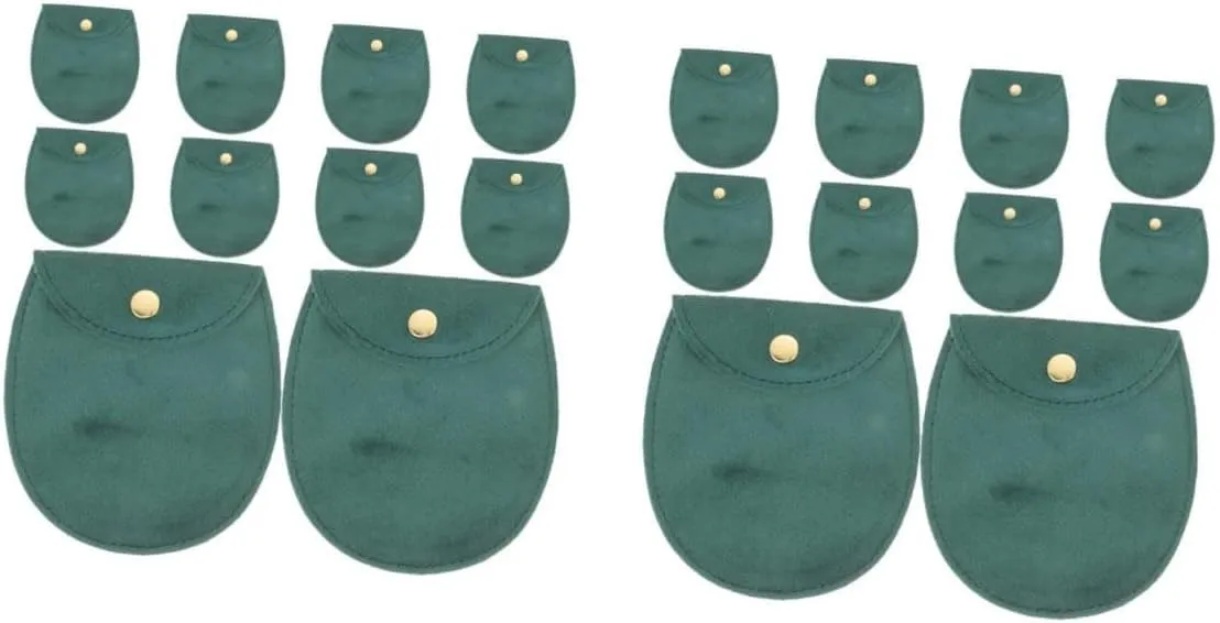 2sets Thick Fabric Watch Storage Pouch for Travel Portable Watch Bag with Snap Button Closure 10pcs*2