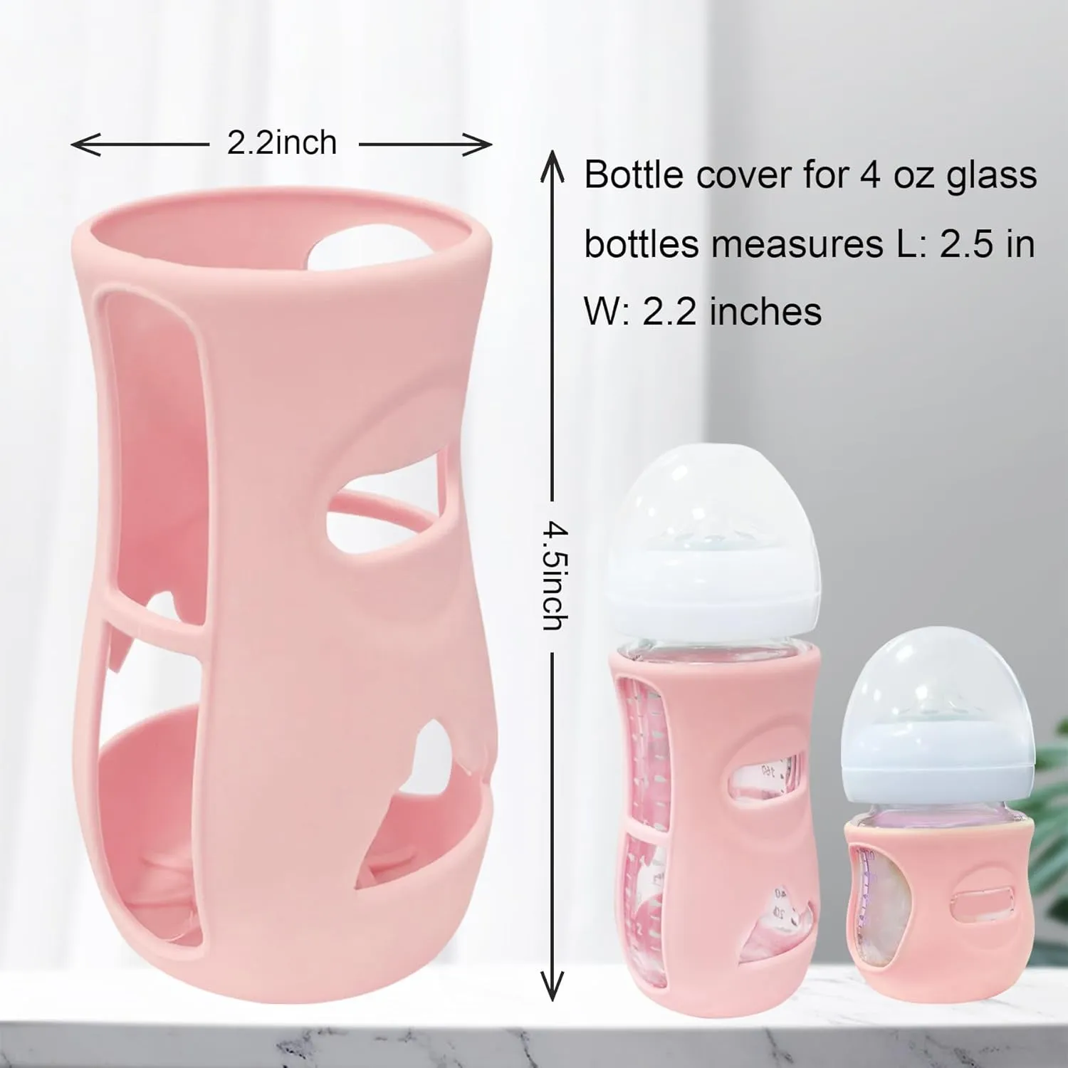 3 Pack Glass Baby Bottle Sleeve for Philips Avent Glass Bottles, Anti Breakage Bottle Holder for Baby for Philips Avent Glass Bottle 8 oz (3, Pink   Purple   Beige, 8 oz)