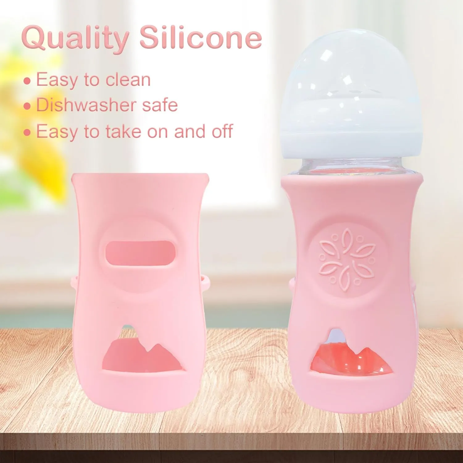 3 Pack Glass Baby Bottle Sleeve for Philips Avent Glass Bottles, Anti Breakage Bottle Holder for Baby for Philips Avent Glass Bottle 8 oz (3, Pink   Purple   Beige, 8 oz)
