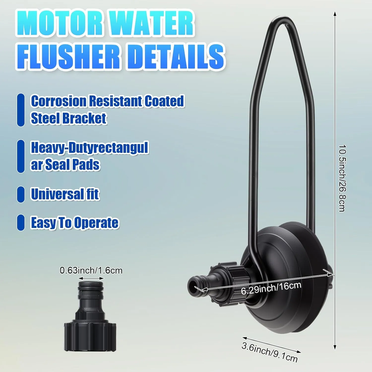 3 Pcs Outboard Motor Flusher, Lower Unit Oil Pump and Fluid Extractor Pump Set Double Sided Engine Motor Flusher Fluid Pump with Hose and Locking Adapter for Most Marine Motors