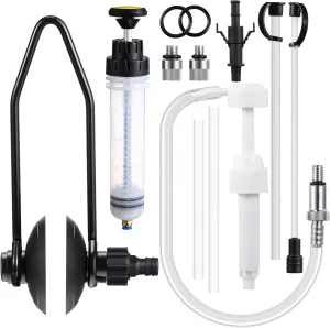 3 Pcs Outboard Motor Flusher, Lower Unit Oil Pump and Fluid Extractor Pump Set Double Sided Engine Motor Flusher Fluid Pump with Hose and Locking Adapter for Most Marine Motors