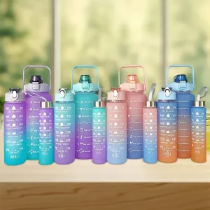 3-Piece BPA-Free Inspirational Water Bottle Set