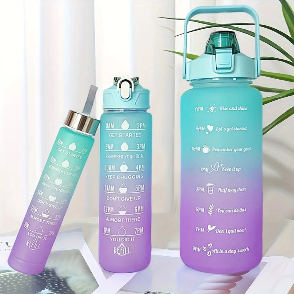 3-Piece BPA-Free Inspirational Water Bottle Set