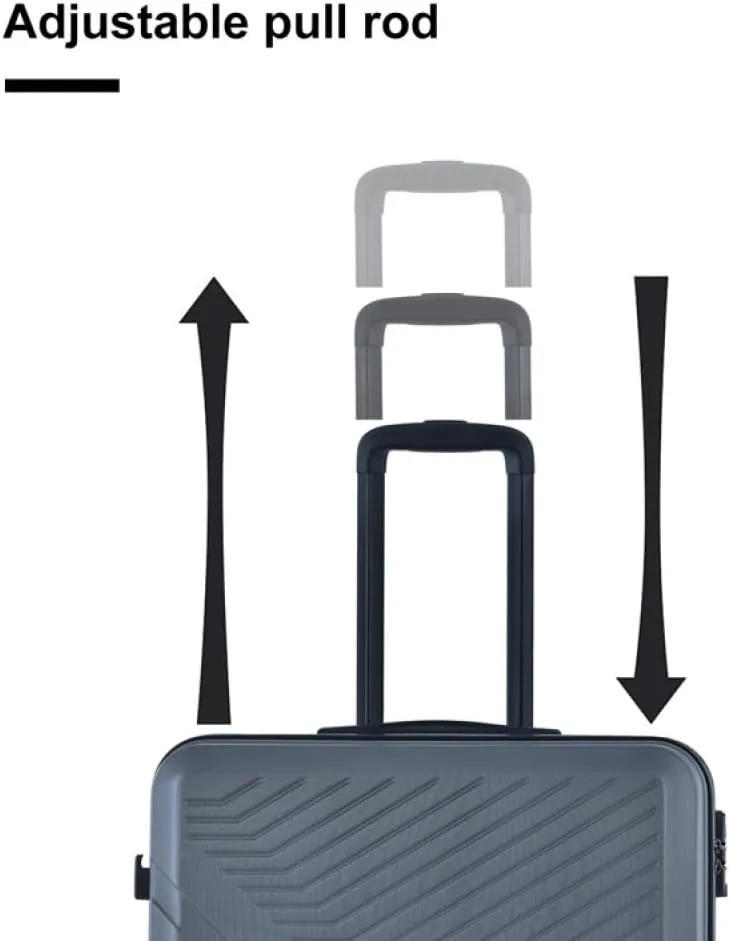 3-Piece Luggage Set (20/24/28 Inch) - ABS Lightweight Hard Shell Suitcases with Spinner Wheels, Lock & 2 Hooks - Carry-On & Checked Luggage for Travel (Gray   ABS)