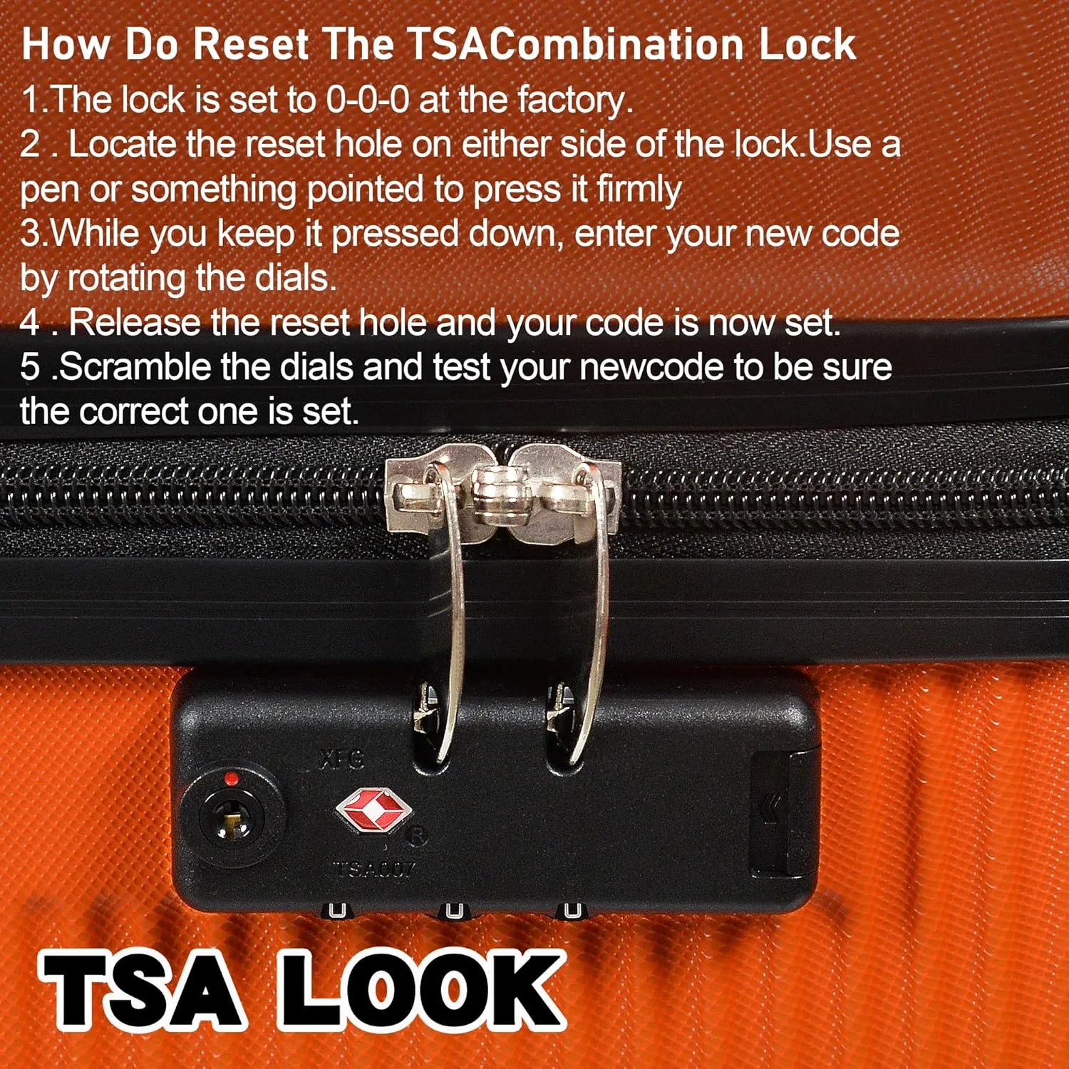 3 Piece Luggage Set with TSA Lock, Durable Lightweight Cross Stripe Suitcase Hardshell Luggage Set with Hooks and 360 Degree Spinner Wheels (20in/24in/28in) Orange As Shown One Size