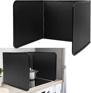 3 Sided Oil Splatter Guard Grease Splatter Guard Stove Splatter Guard, Splatter Guards Splatter Screen for Frying Pan,Large Foldable Splash Guard for Stove Top, Upgrade Steel Splatter Shield,30CM