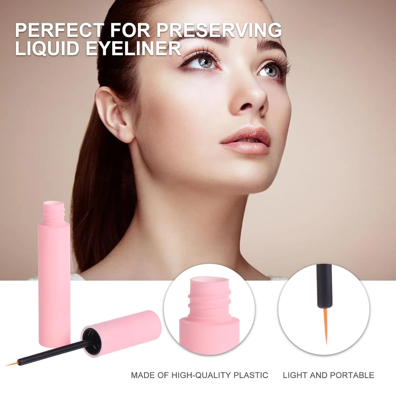 30 Pcs Plastic Empty Eyeliner Tube Refillable Oil Eye Gloss Tube Bottle Extension Container DIY Makeup Tool