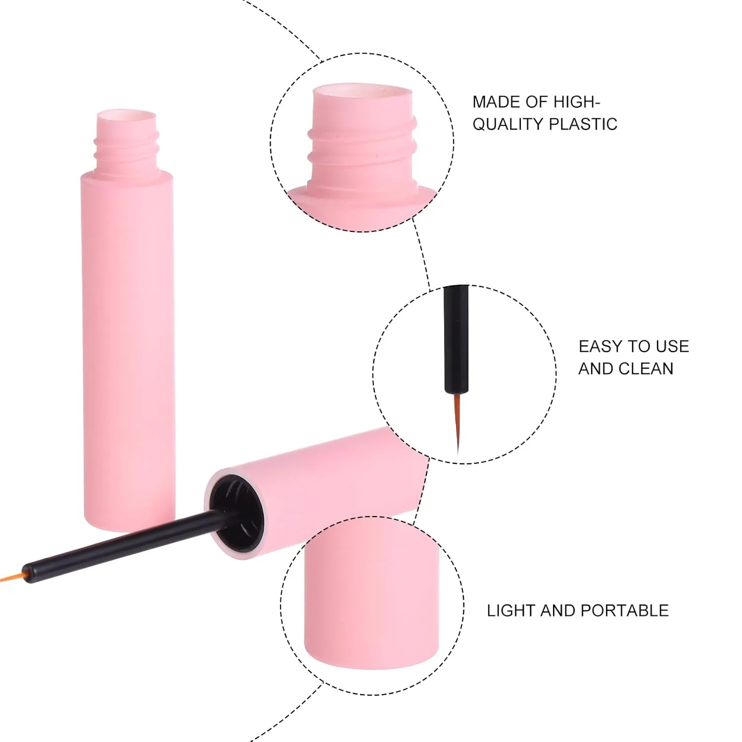 30 Pcs Plastic Empty Eyeliner Tube Refillable Oil Eye Gloss Tube Bottle Extension Container DIY Makeup Tool