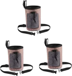 3pcs Dog Training Pouch for Treats Small Dog Bag Pet Outdoor Reward Bag Durable Flax Material