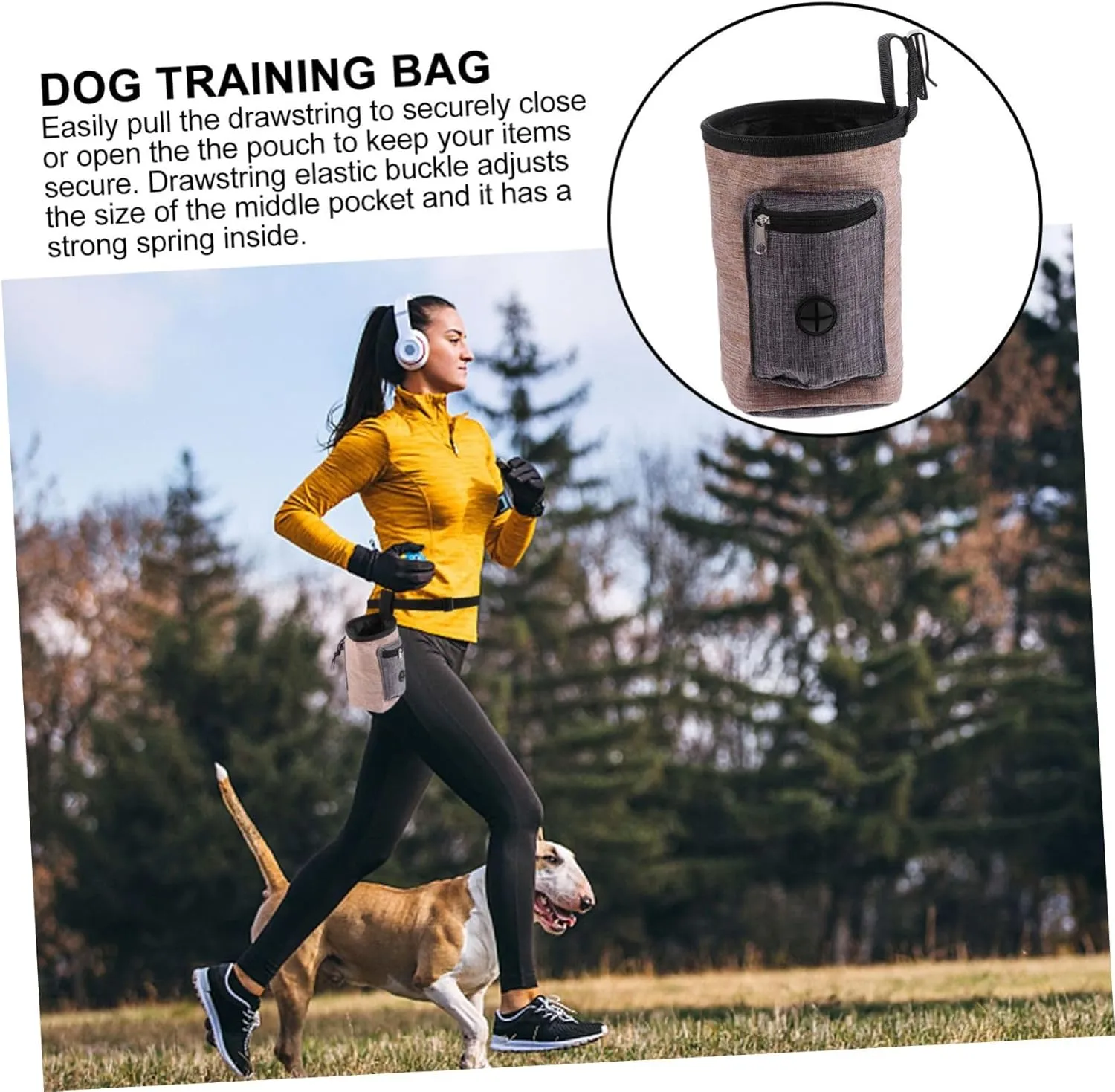 3pcs Dog Training Pouch for Treats Small Dog Bag Pet Outdoor Reward Bag Durable Flax Material
