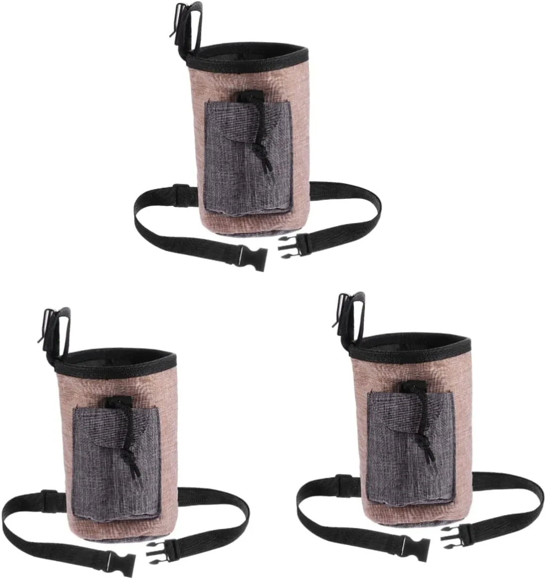 3pcs Dog Training Pouch for Treats Small Dog Bag Pet Outdoor Reward Bag Durable Flax Material