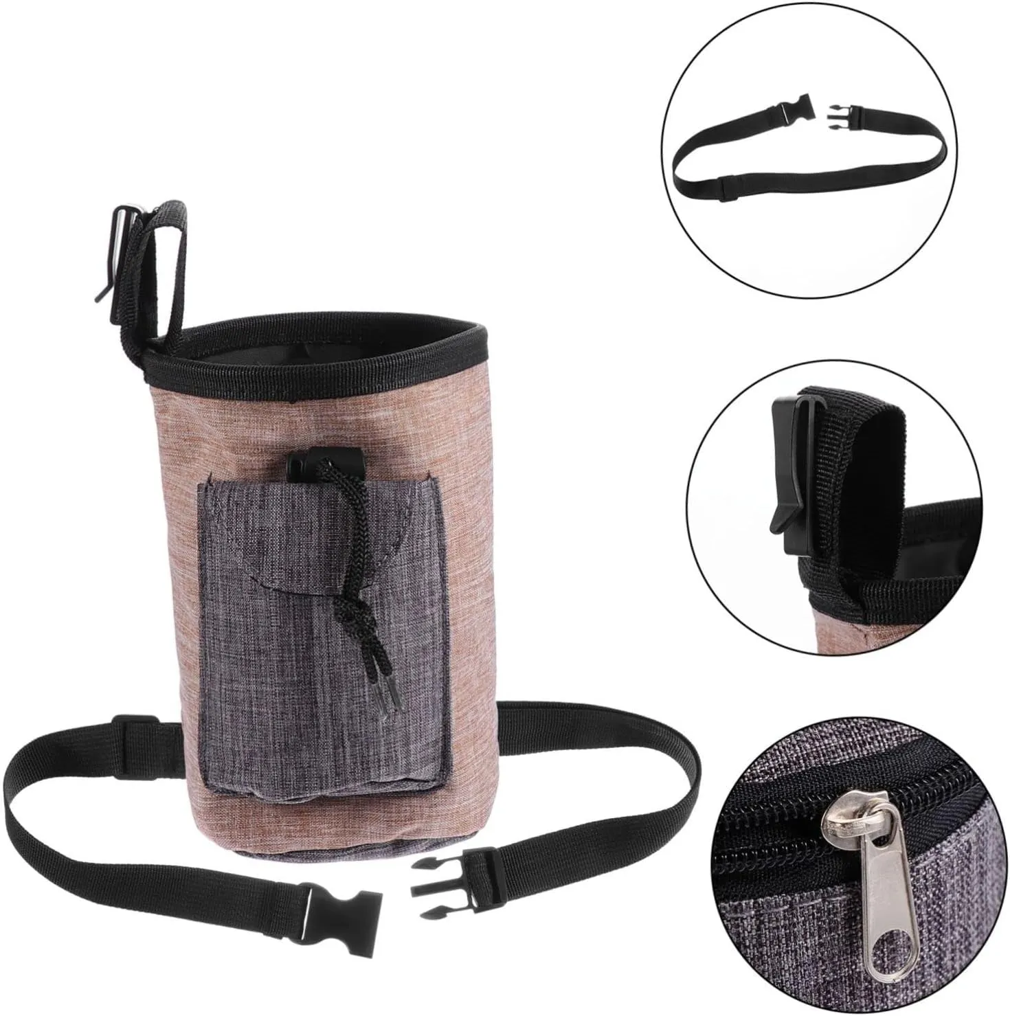 3pcs Dog Training Pouch for Treats Small Dog Bag Pet Outdoor Reward Bag Durable Flax Material