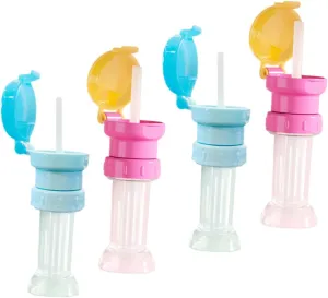 4 Pack Boys and Girls Water Bottle Topper Straw Adapter for Toddlers Childproof Bottle Caps Prevent Multi-size Fit