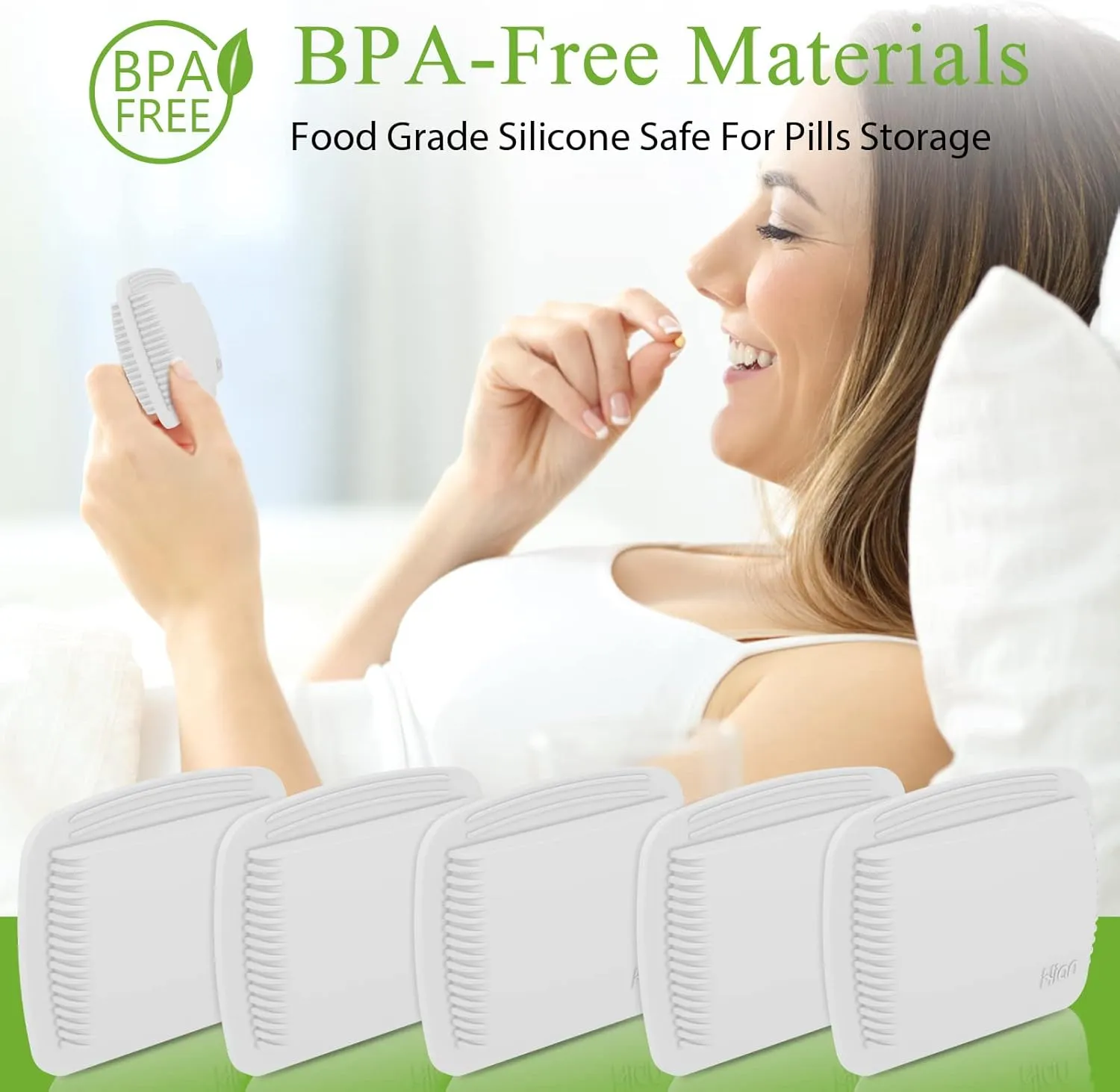 4 Pieces Pill Organizer Reusable Pocket Pill Case Portable Open Pill Pouch Silicone Small Pill Box Pill Container Pill Holder Pill Bags Organizing Medication, Vitamins, and Tablets for Travel (White)