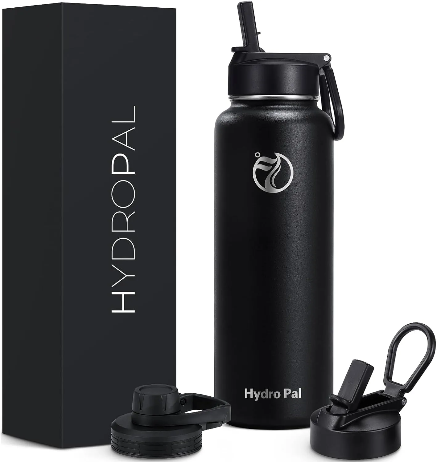 40oz Insulated Water Bottles with 2 Leak Proof Lids(Spout Lid and Straw Lid), Wide Mouth Sport Water Bottle with Straw, Stainless Steel Powder-Coated Water Flask, Double Walled Vacuum Thermos
