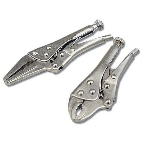 4Pc Mini Adjustable Locking Mole Vice Grip Pliers & 6" Welding Hobby C-Clamp Set