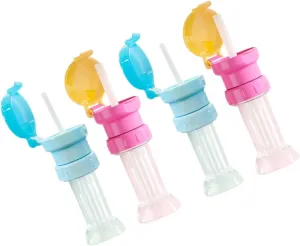 4Pcs Water Bottle Adapter with Straw Caps Bottle Topper for Safe Prevent Easy Installation for Various Bottle